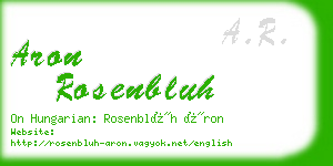 aron rosenbluh business card